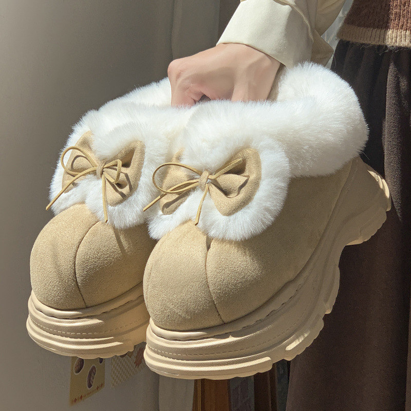 Soft Sole Booties - Kadınlar İçin Sıcak Suni Kürk Tüylü