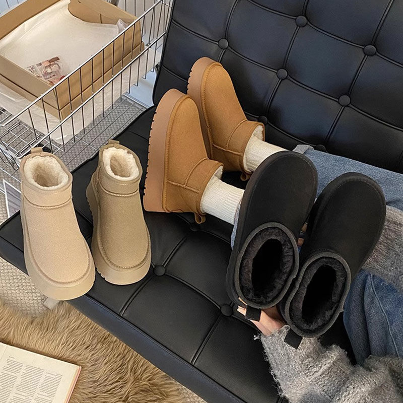 Soft Sole Booties - Kadın Kalın Tabanlı Kar Botu, Eklemeli