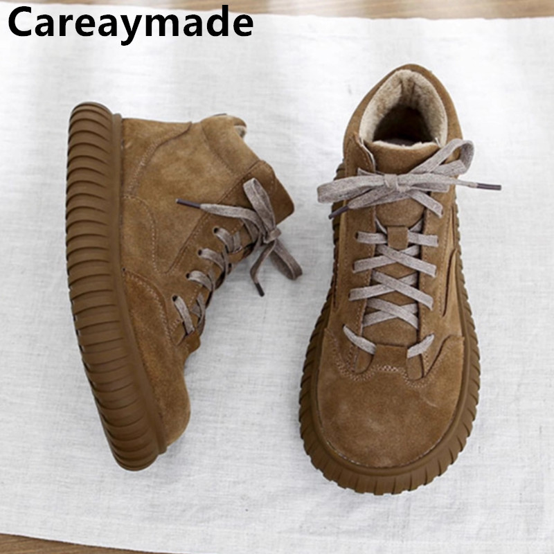 Soft Sole Booties - Careaymade-Geniş Kafa Hakiki Deri kadın Botları