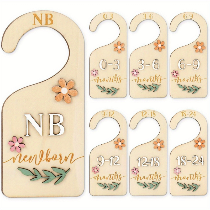 Baby Clothing Cupboard - 7 adet 2D Papatya Ahşap Bebek