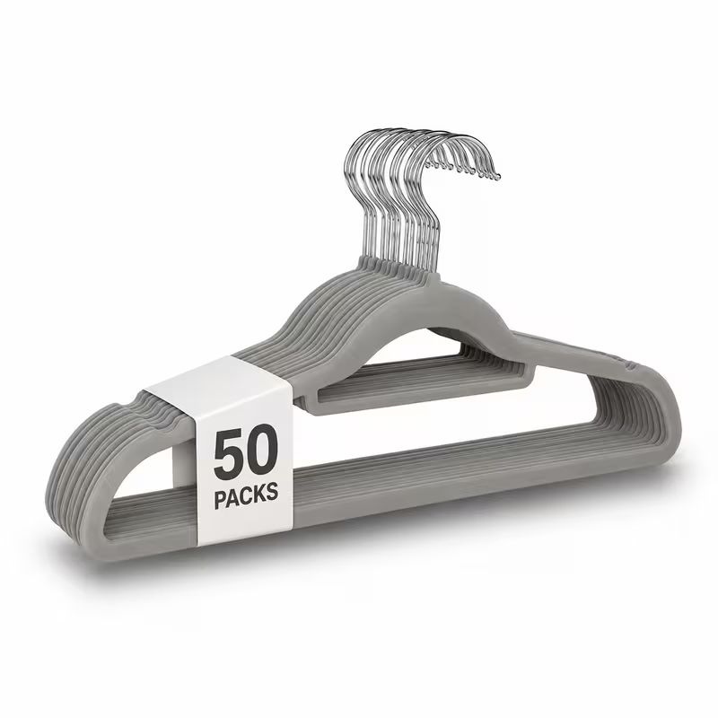 Baby Clothing Rack - 50'li Kadife Askı Seti - Kaymaz