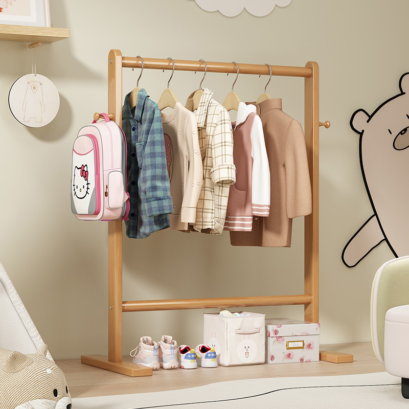Baby Clothing Rack - Küçük bambu şapka askılığı, yerden asılı