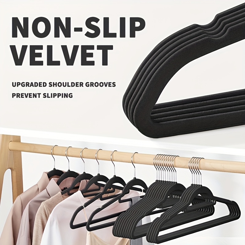 50 adet kadife kaymaz askı, ye - Baby Clothing Rack incelemesi ve fiyatı