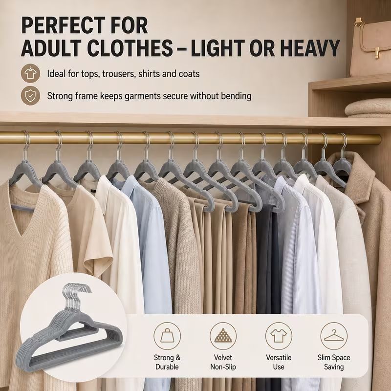 50'li Kadife Askı Seti - Kayma - Baby Clothing Rack incelemesi ve fiyatı